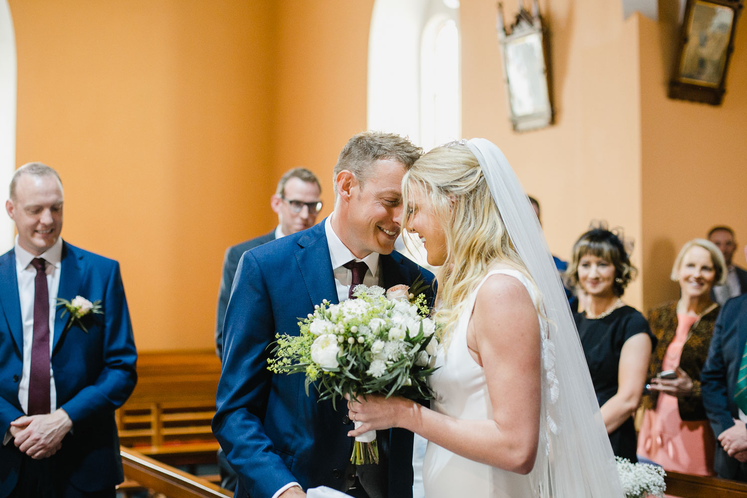 Groom Sees Bride First Time Wedding Ceremony Galway