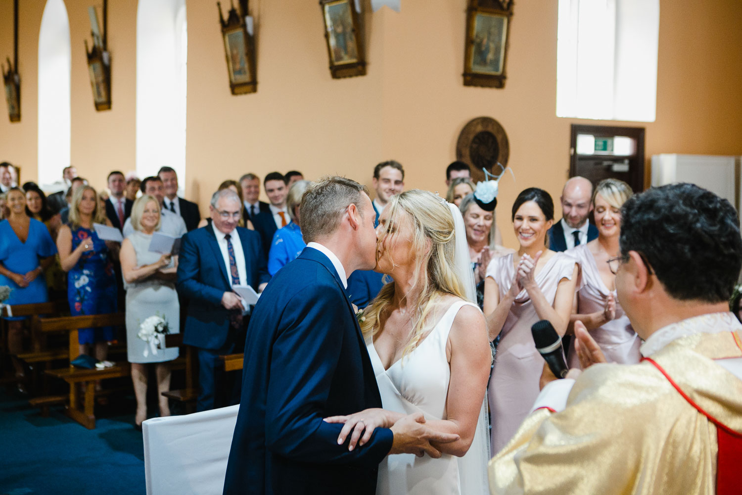 Bride And Groom First Kiss At The Ceremony Photo Rosleague Manor