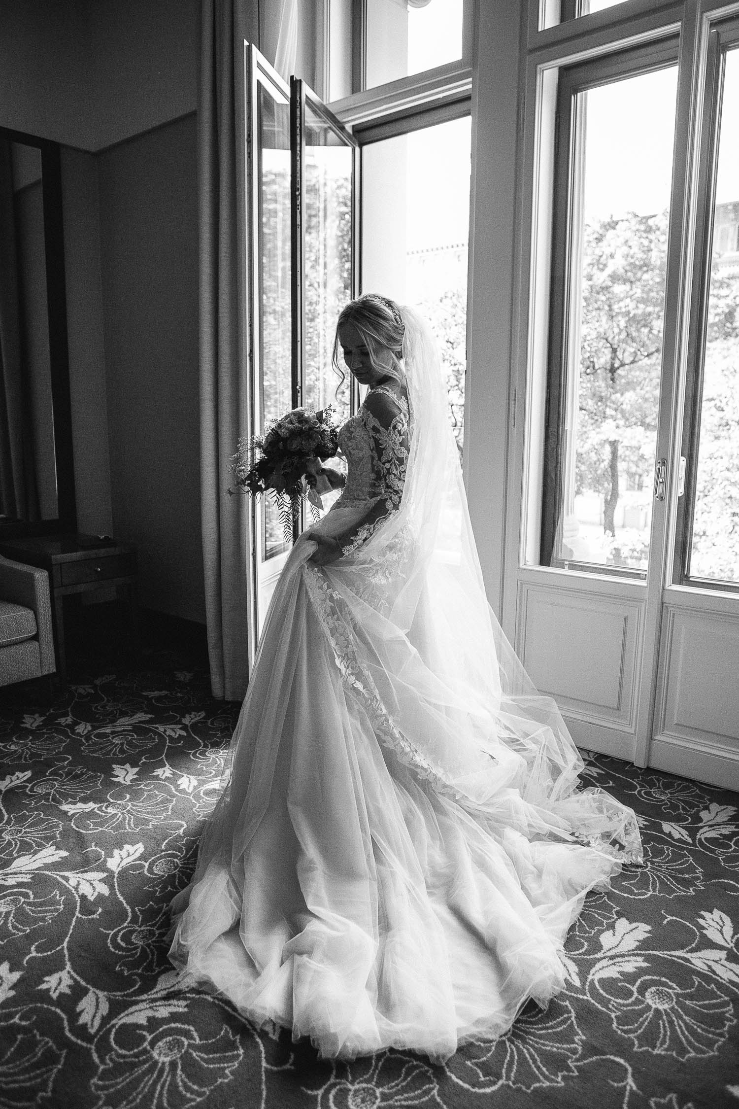 Bride Wearing Pronovias Wedding Dress Portrait