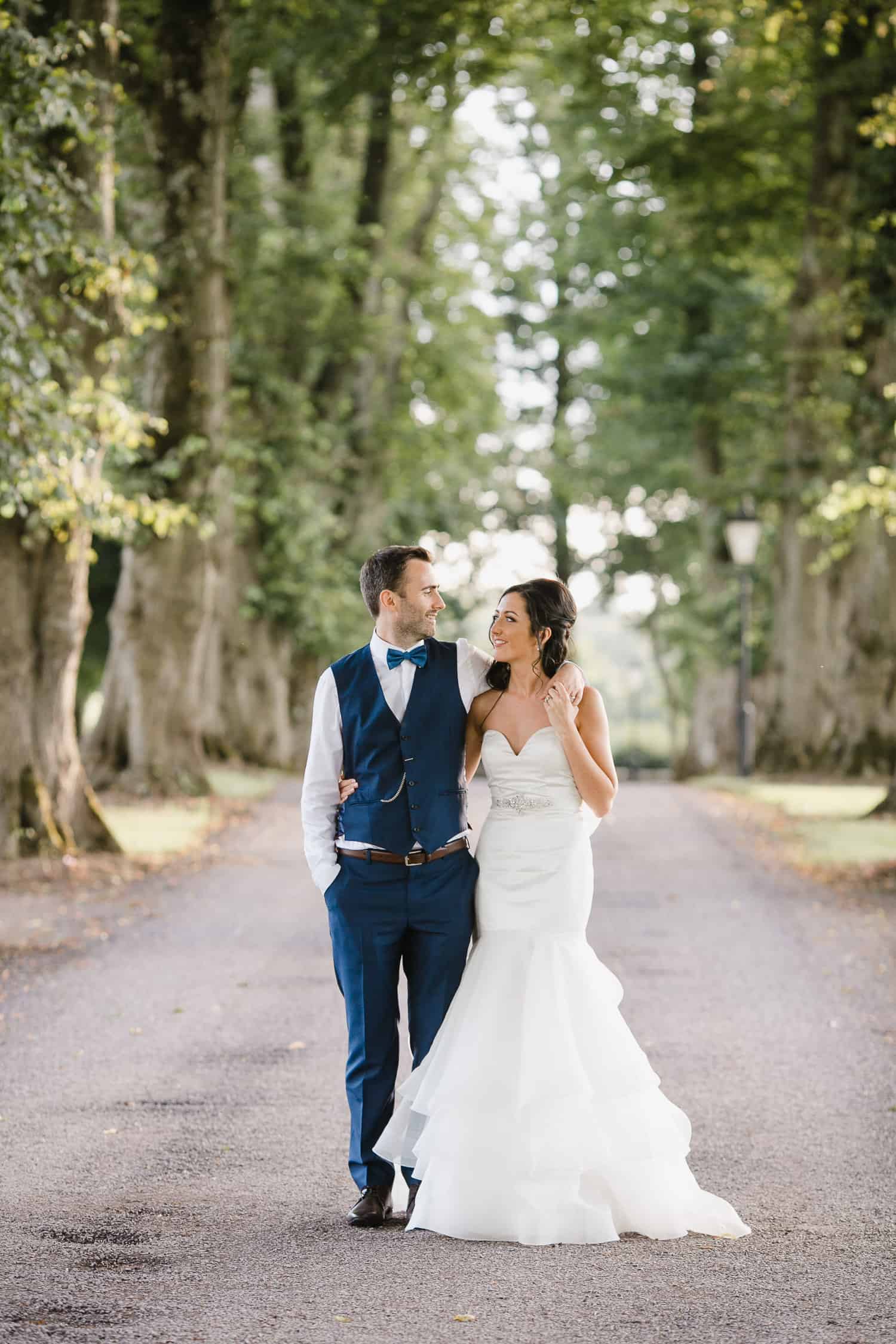 Bride and Groom Photo in Tankardstown House Driveway