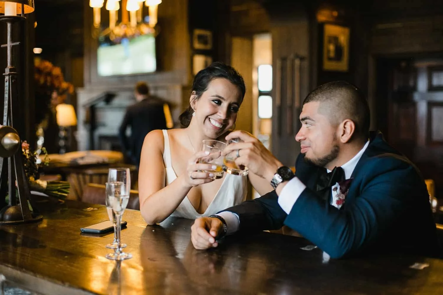 Bride and Groom in Doonbed Private Members Bar
