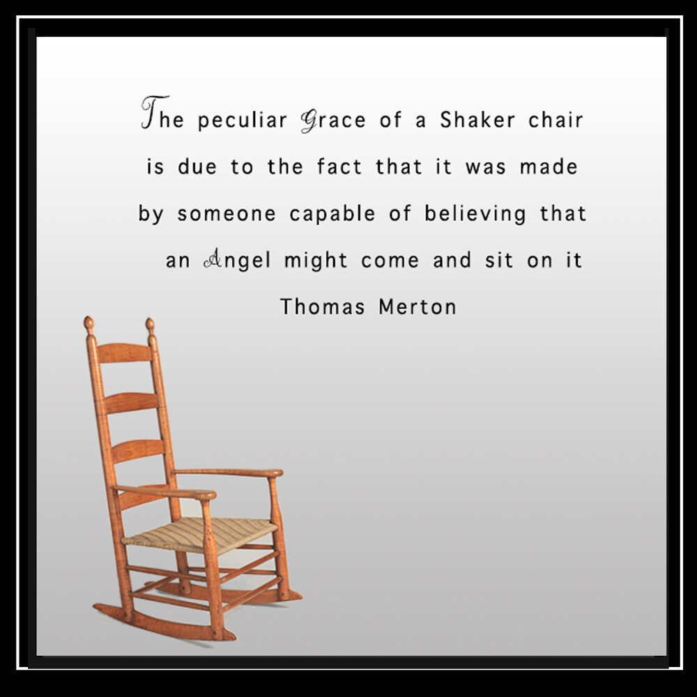 Thomas Merton Home Decor Shaker Chair Frmed Print — Enlightened Heart Poetry and Painting Prints -Let's Talk About Color