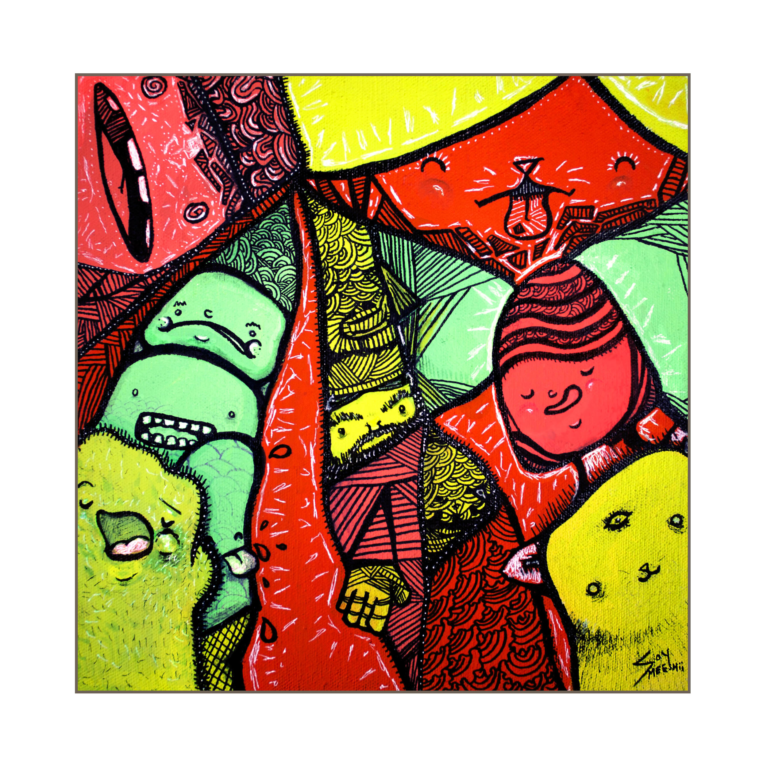 Ak Mok 10"x10" acrylic on canvas