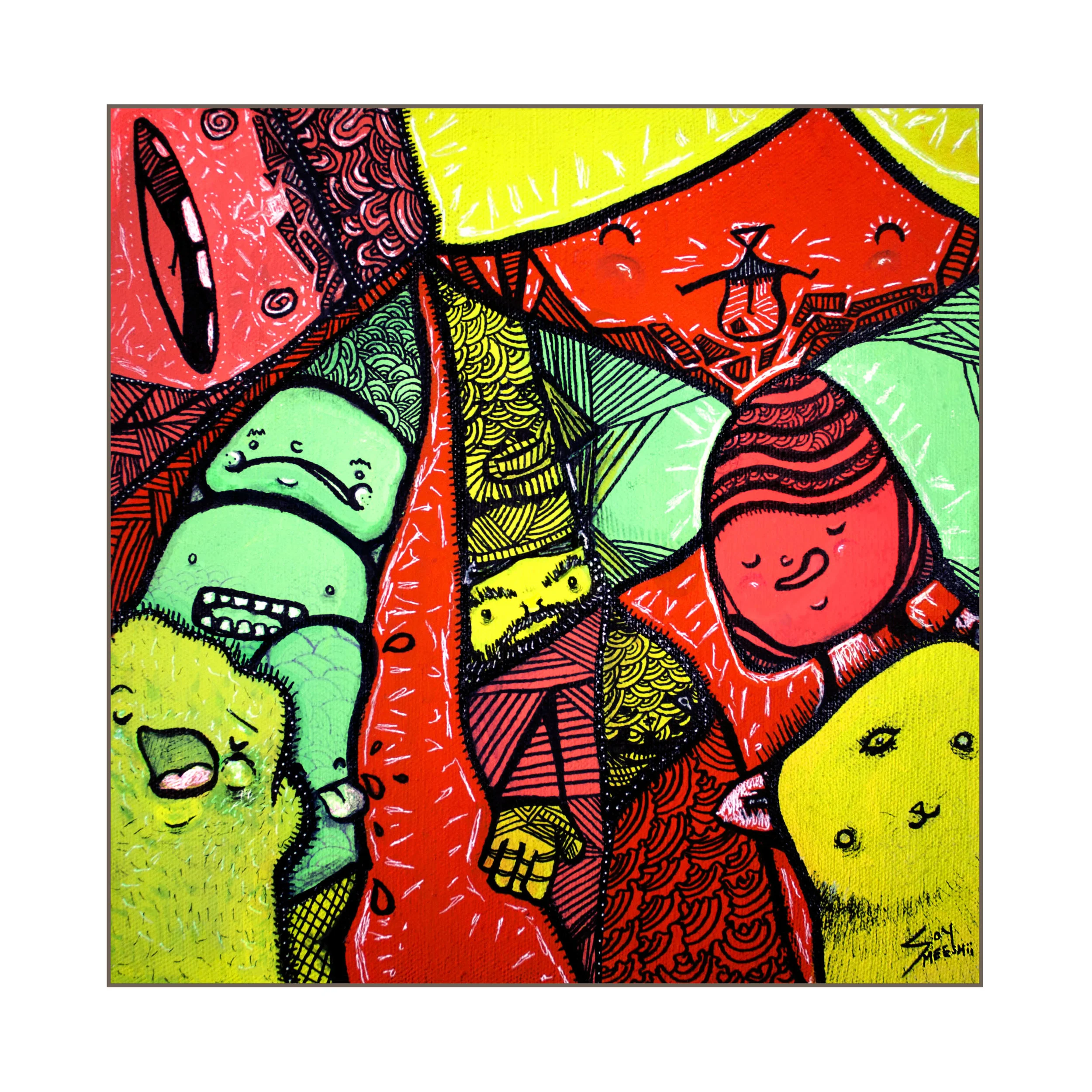 Ak Mok 10"x10" acrylic on canvas