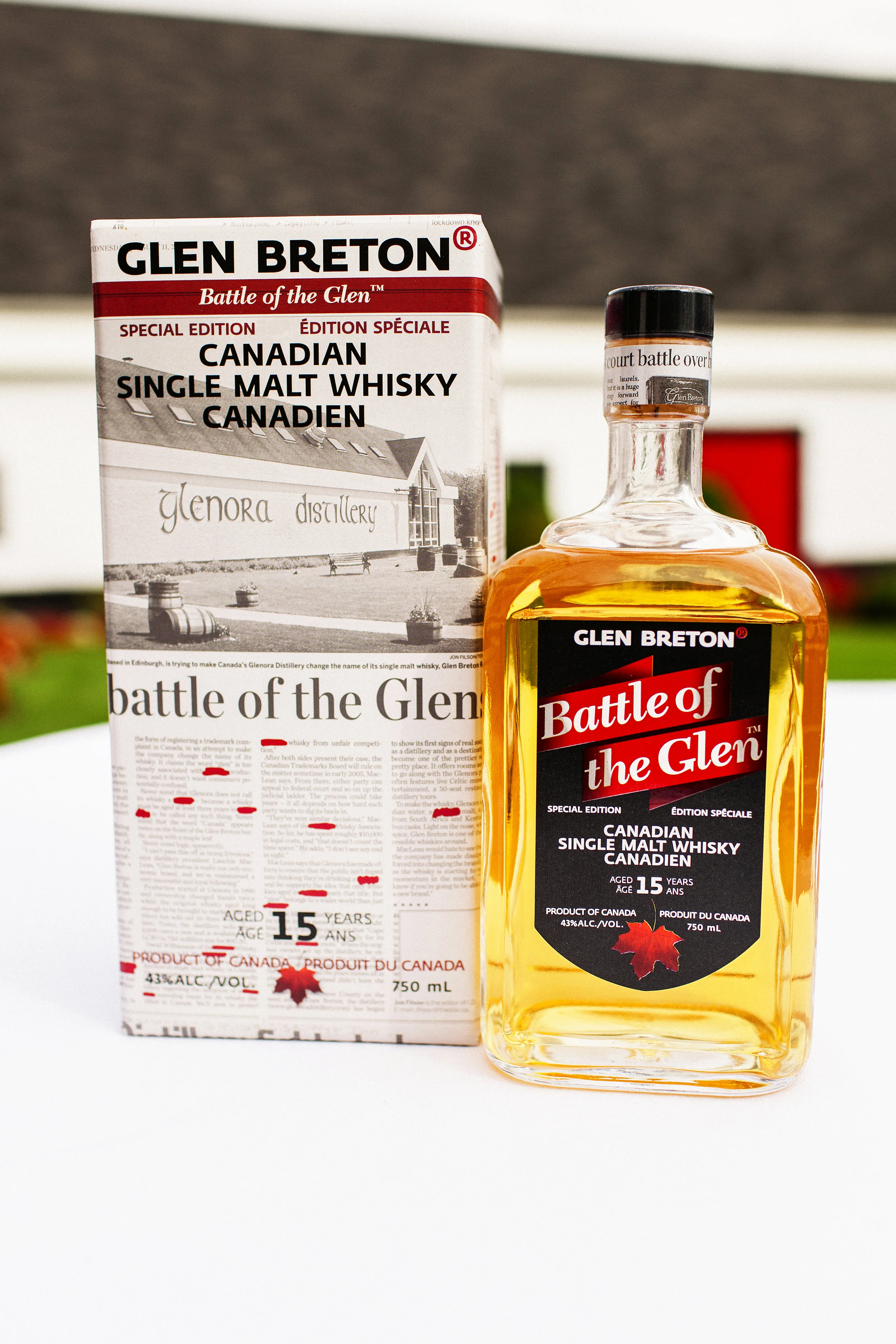Battle of the Glen Canadian Single Malt Whisky - created to celebrate win against  Scotch Whisky Association to use the word "Glen"