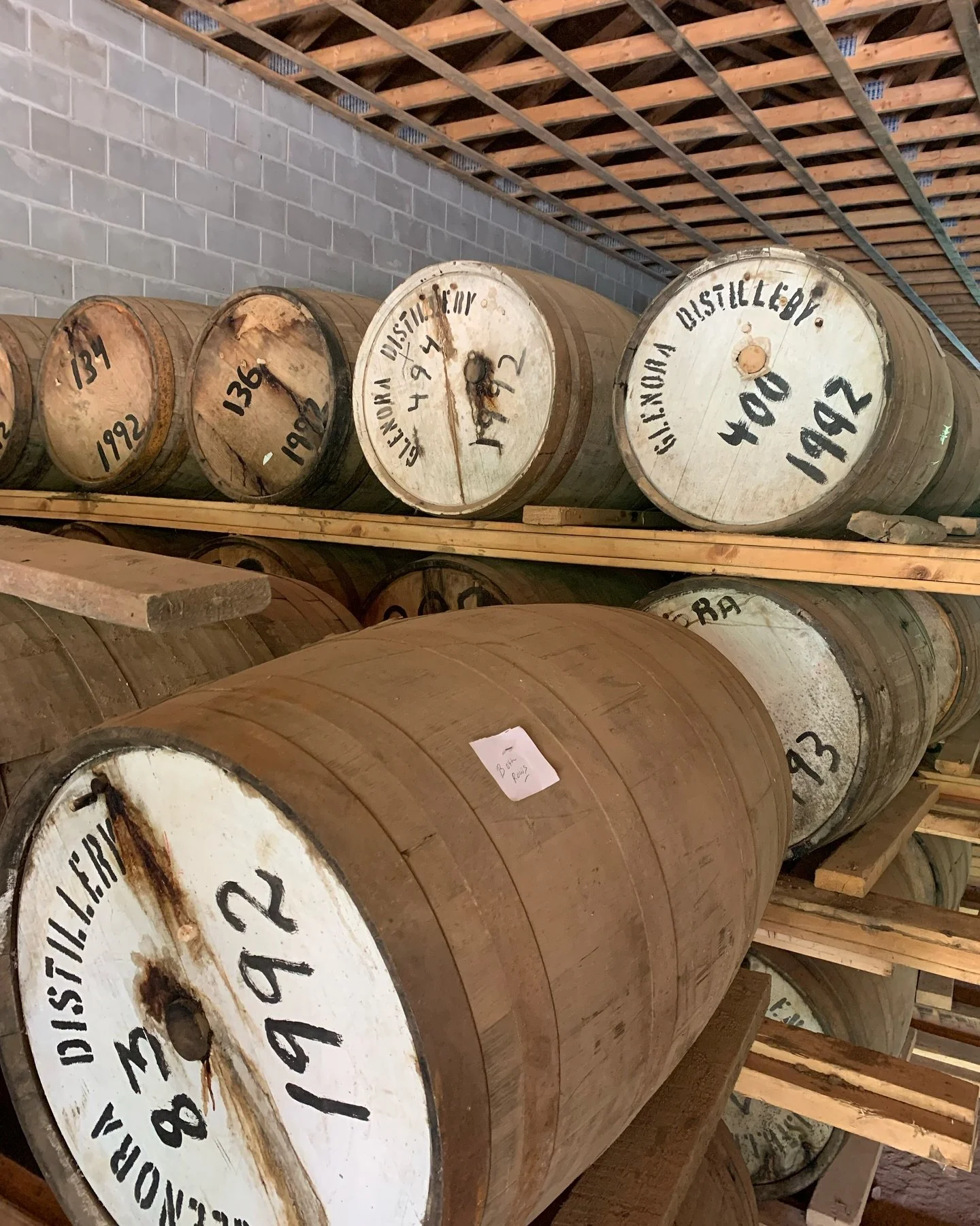 Time has a curious way of both flying by and standing still - these barrels, distilled and warehoused in 1992, are a testament to the passage of 33 years. #ainglemaltwhisky #glenoradistillery #glenbreton #whiskywarehouse #canadianwhisky #capebreton #