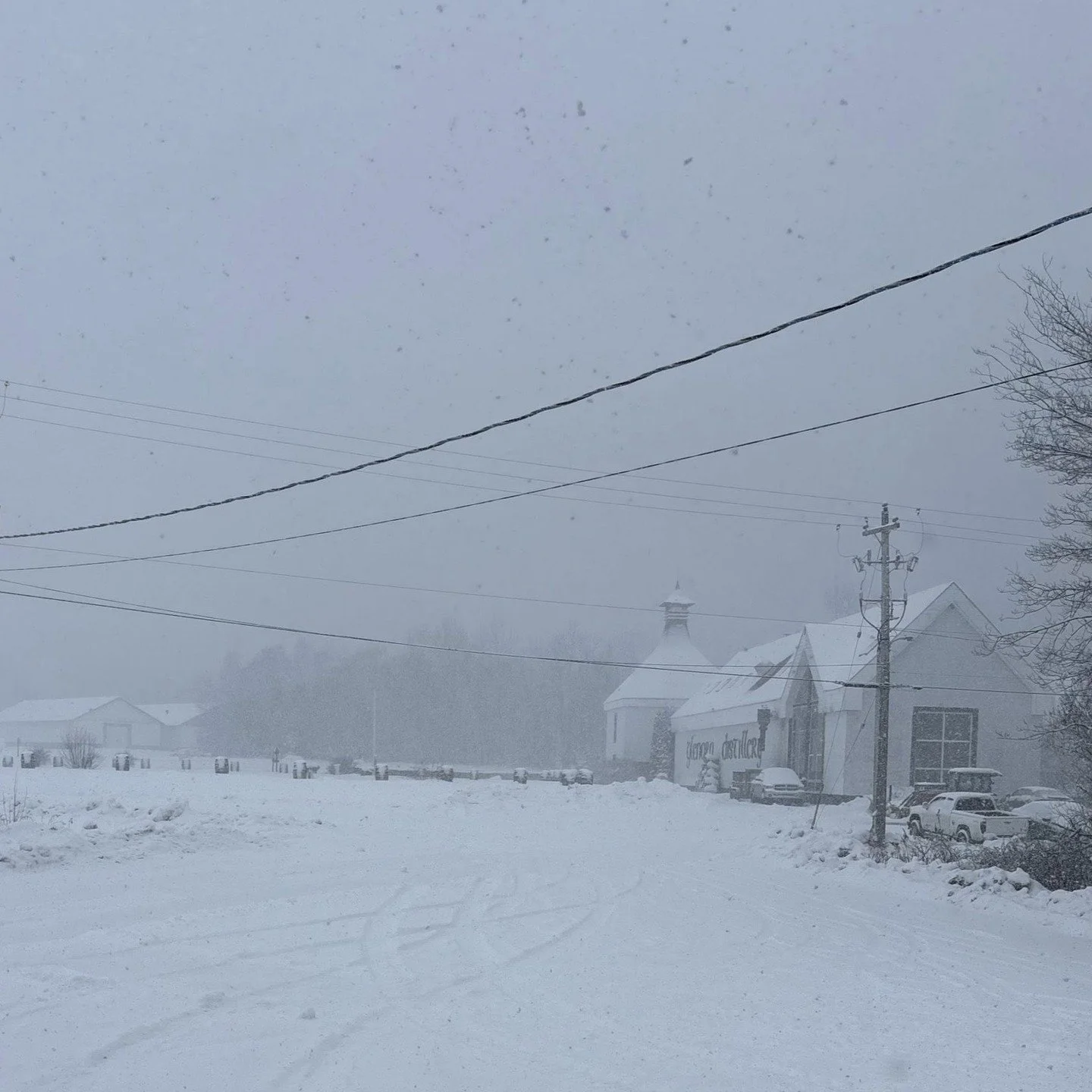 Och, it's a right stormy day in the glen, so it is. #GlenoraDistillery #CapeBreton #singlemaltwhisky #whiskydistillery #snowstorm