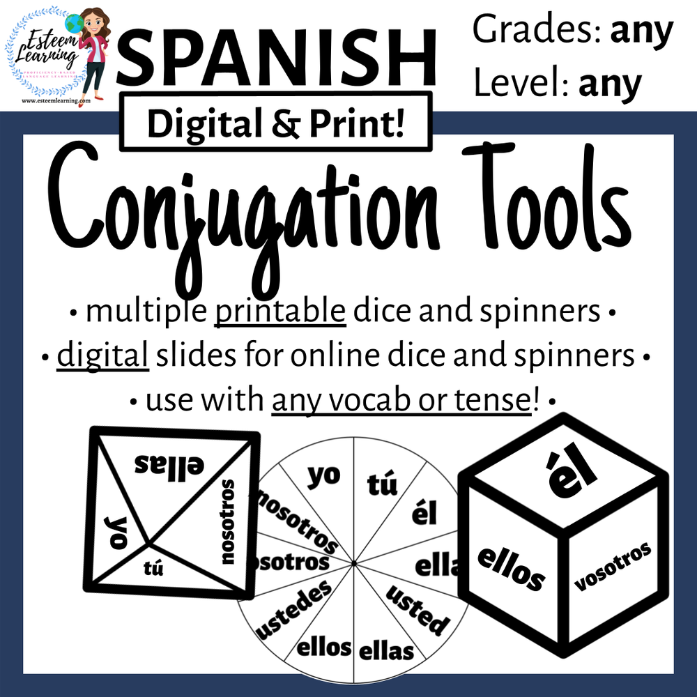 Subject Pronoun and Conjugation Practice Tools & Games - Spanish — Esteem  Learning LLC