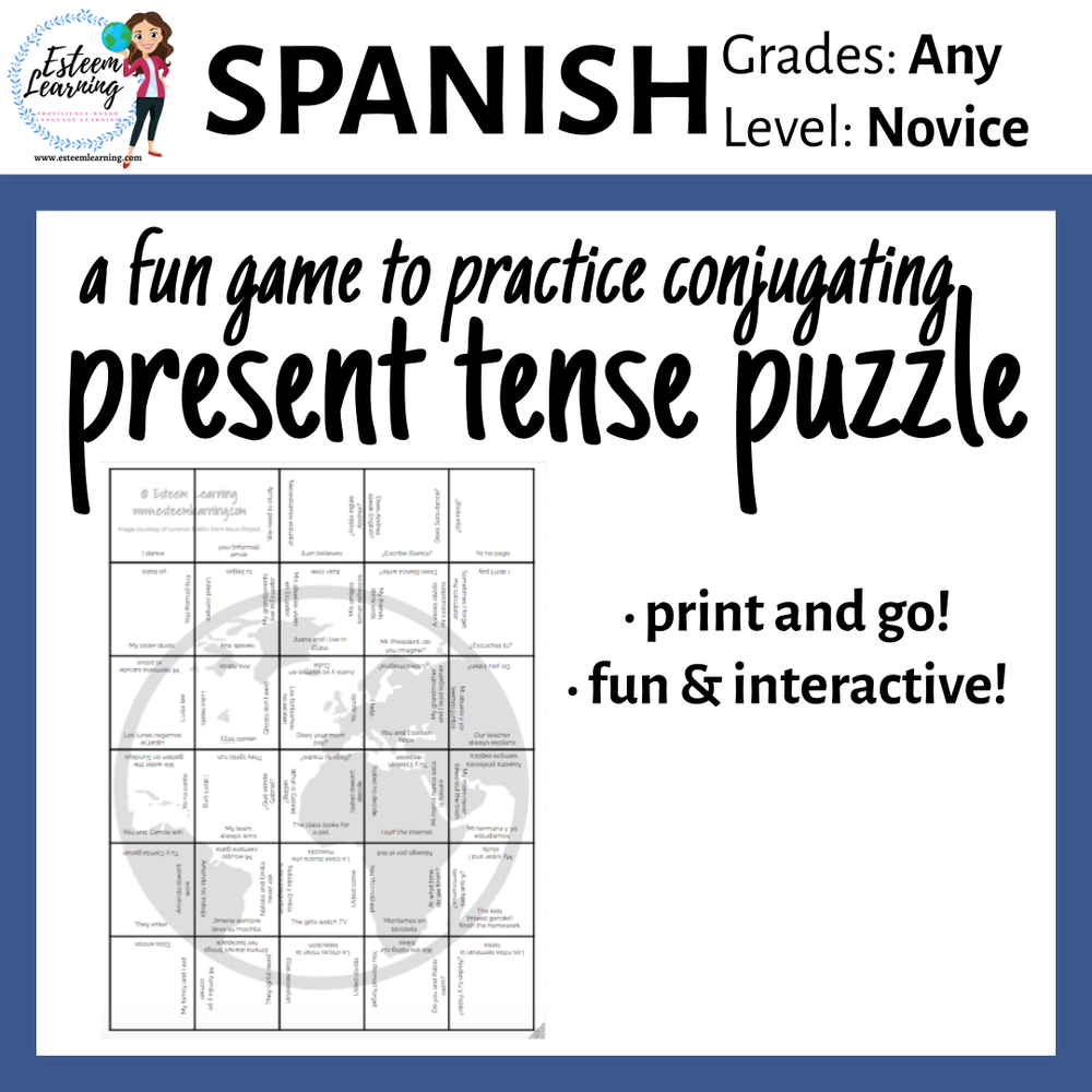 Spanish Present Tense Puzzle Game — Esteem Learning LLC