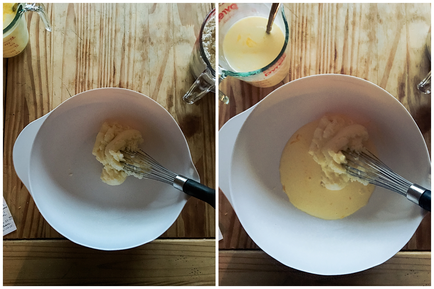 add to creamed mixture alternately with egg mixture.