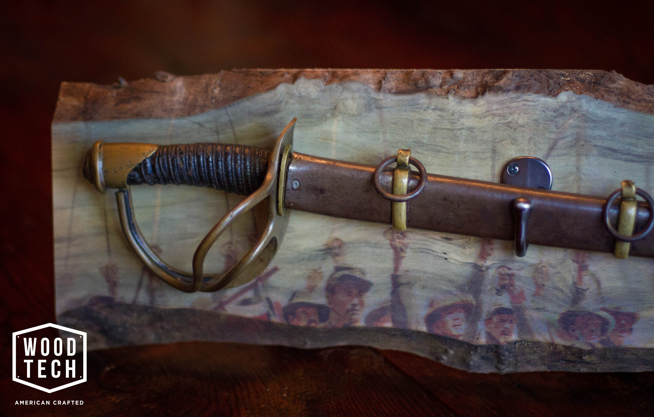 Custom Civil War Sword Display Detail