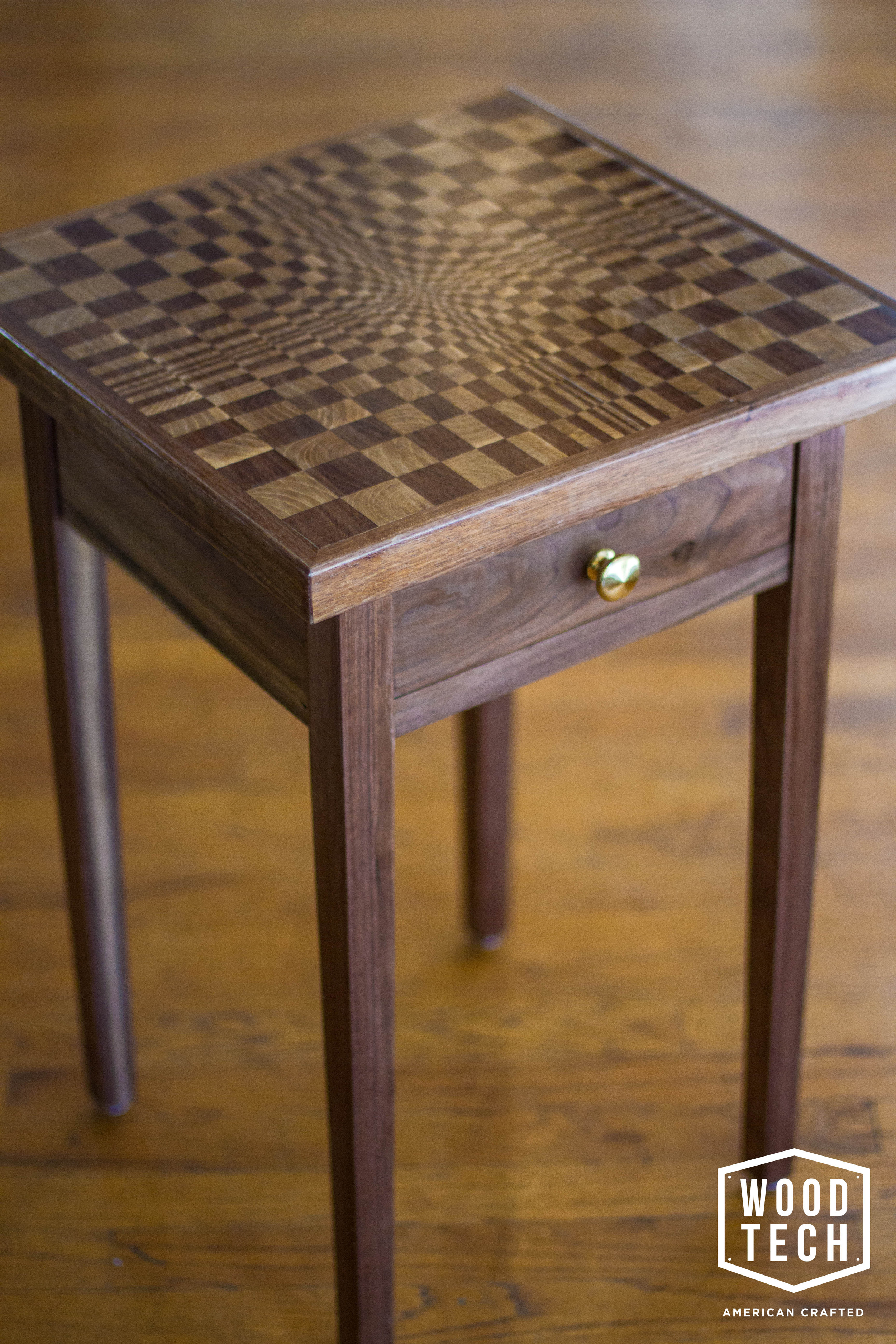 Custom Wood Table with Escher Inspired Design