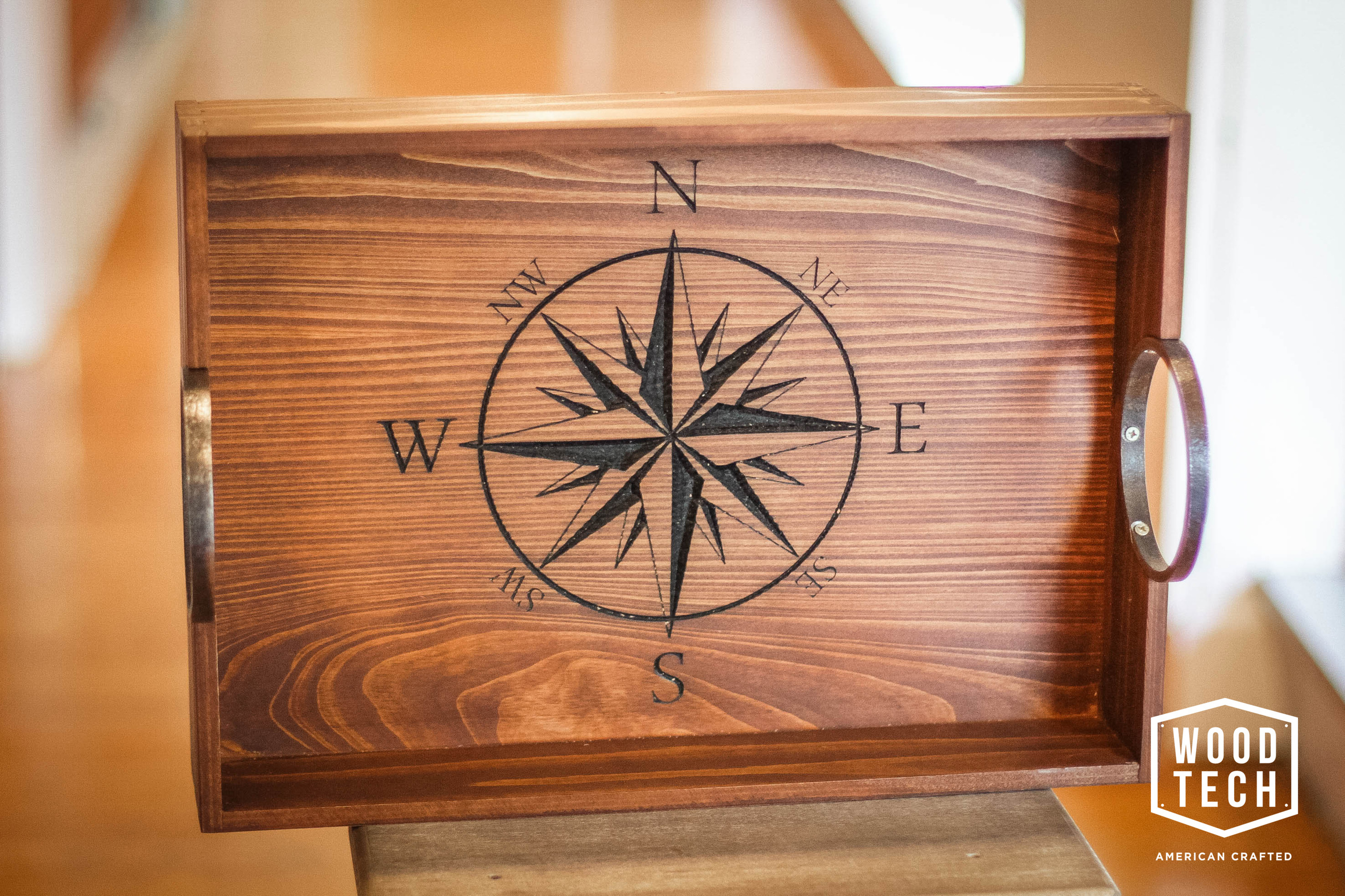 Custom Wood Tray with Routed Design