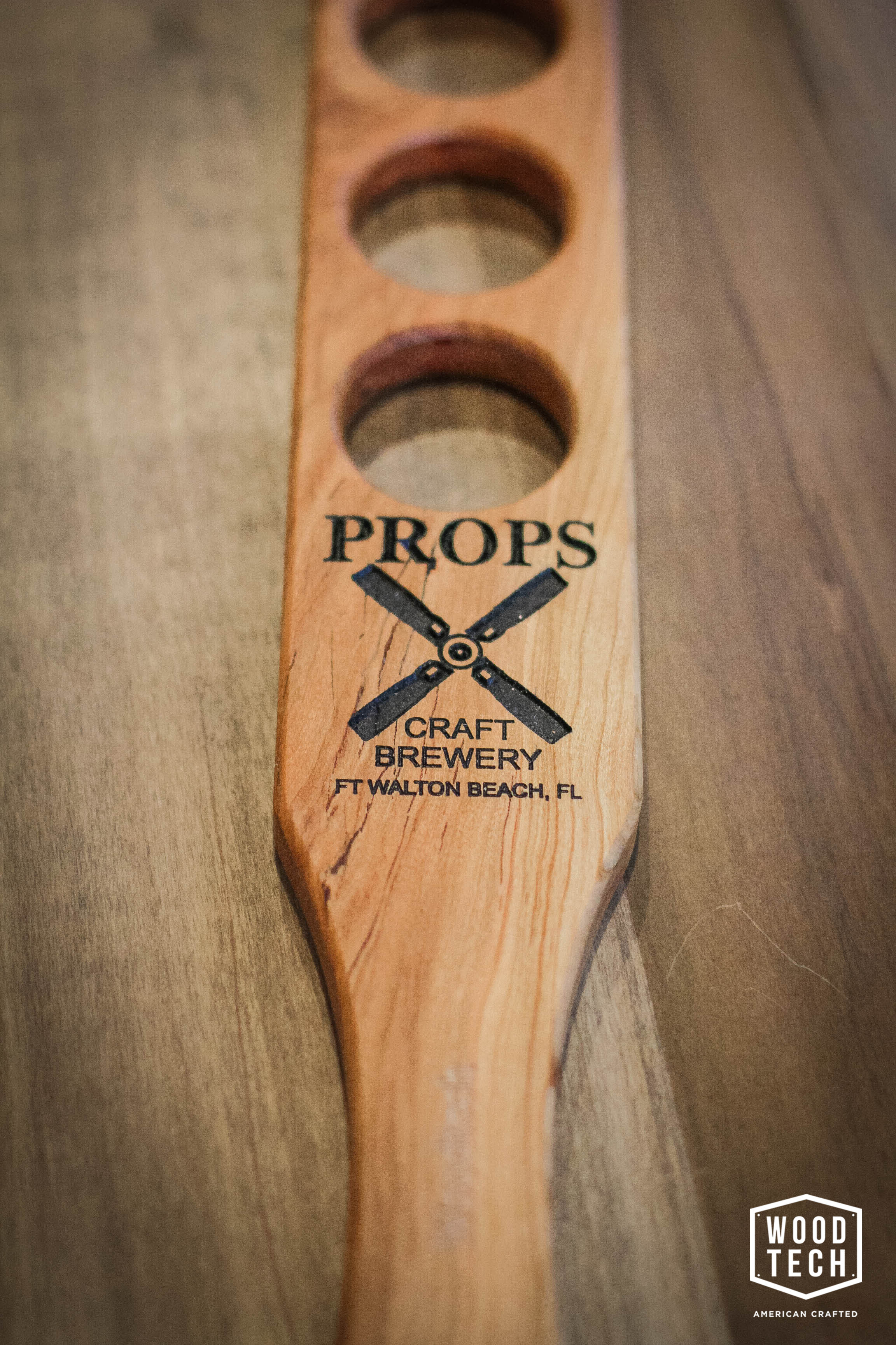 Custom Beer Flight Paddle Detail Two