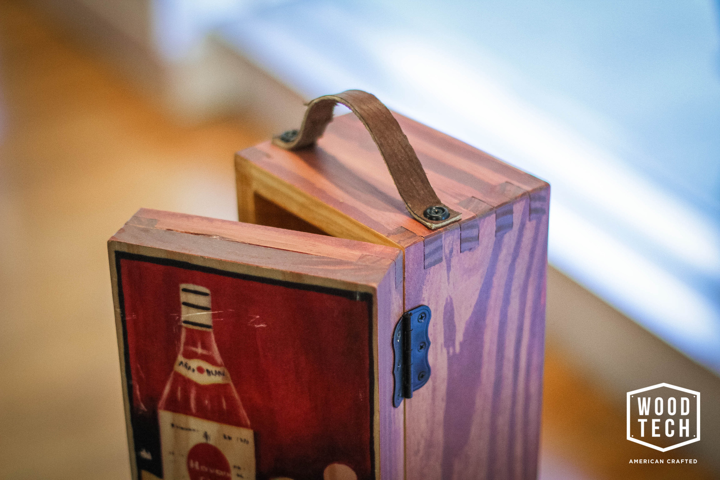 Custom Wooden Liquor Bottle Box Detail Top