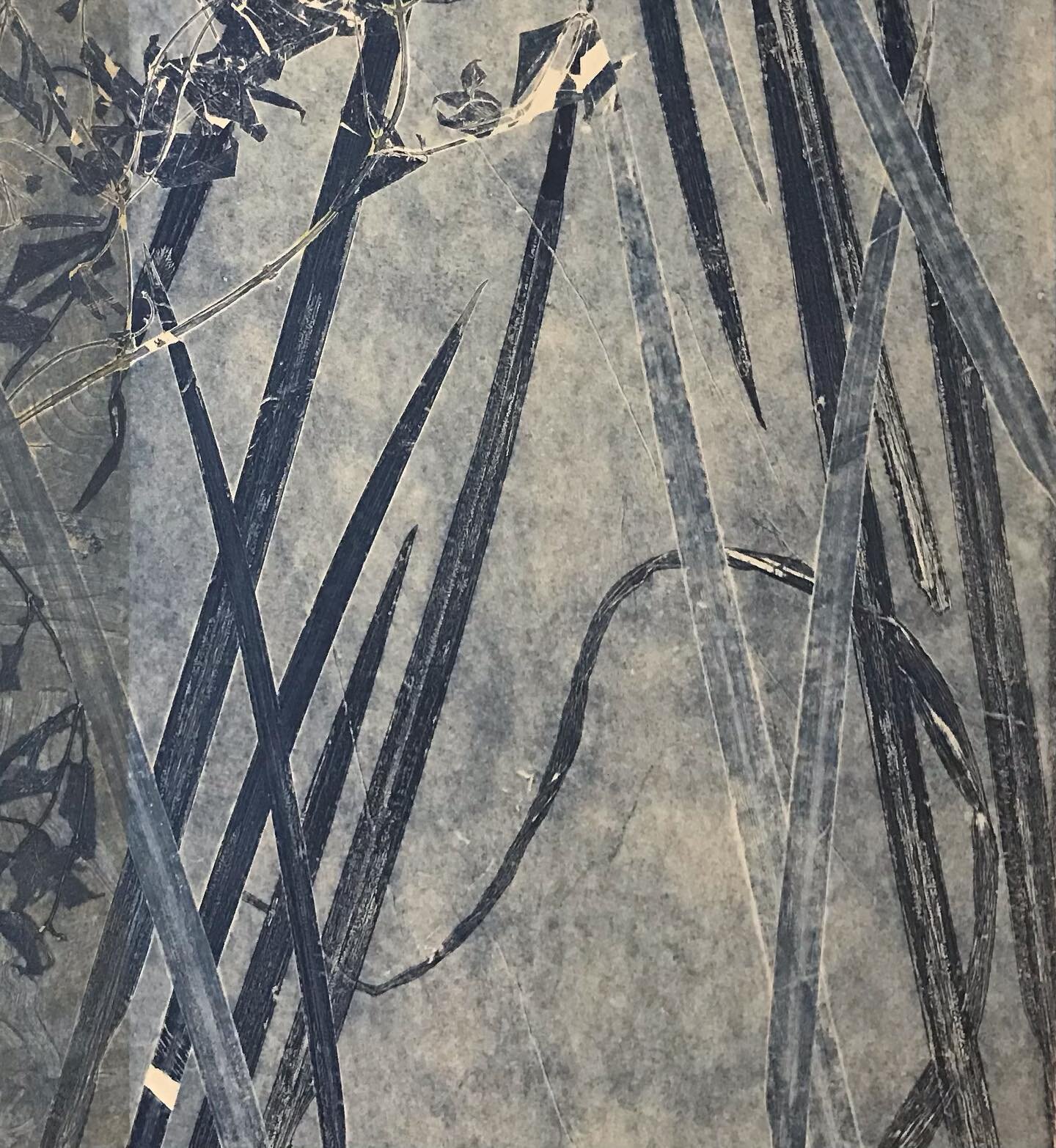 Been experimenting with different ways recently to translate the diminishing perspective &ldquo;cathedral&rdquo; effect of a forest onto corrosion and print works. It&rsquo;s hard! Shown here: detail of a work-in-progress monoprint. 
.
. 
#makeyourow