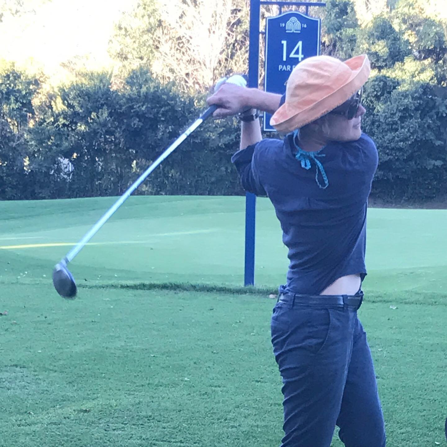 I&rsquo;m sure there are a few things wrong with this swing, but I connected with the ball with an extremely satisfying &ldquo;thoc&rdquo; sound. Looking at trees from a different point of view, this week. (And listening to golf balls being hit!)
.
.