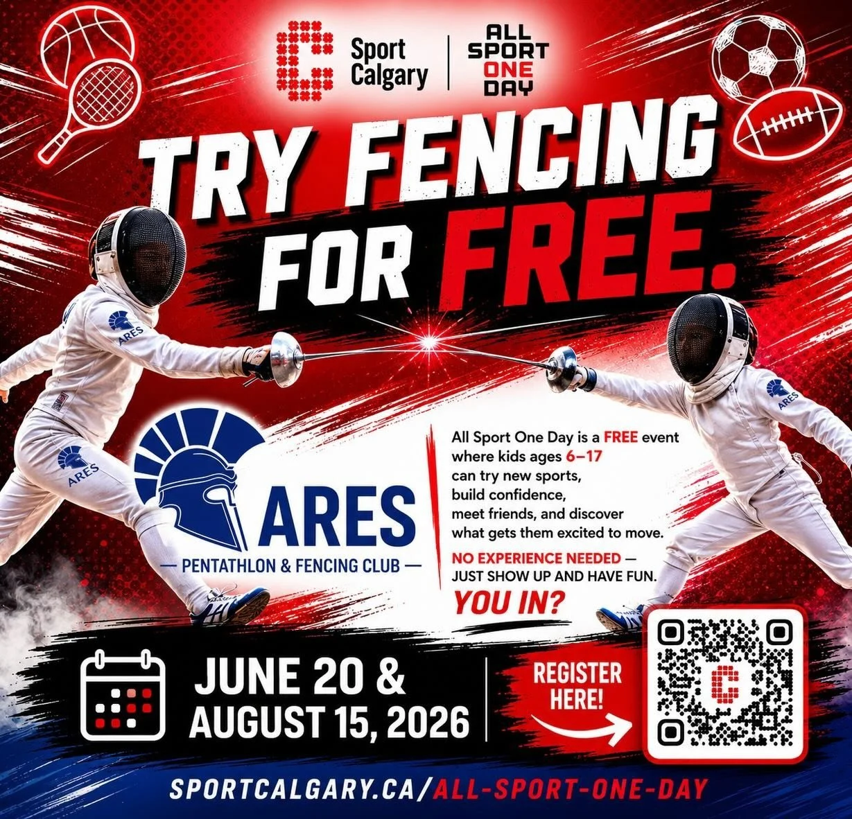❕Just 3 days away❕
All Sport One Day

Try Olympic Sport with Ares Pentathlon &amp; Fencing Club in Partnership with @sportcalgary &amp; @mnpsportcentre 

Do not miss this opportunity 🤺

@albertafencing @pentathlon_alberta @pentathloncan @sportcalgar
