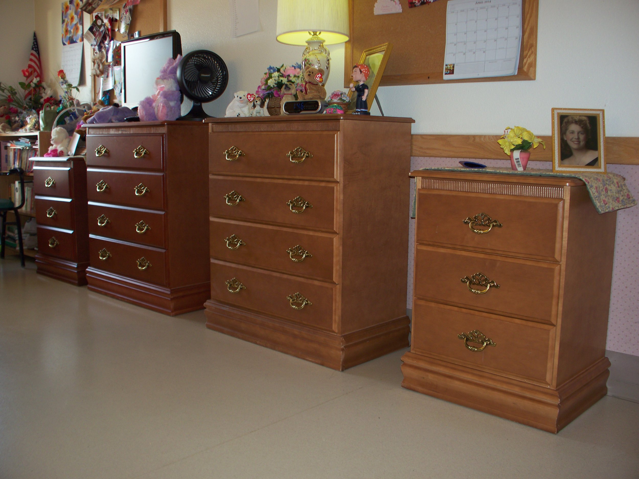 Dressers for each resident's room at Extended Care