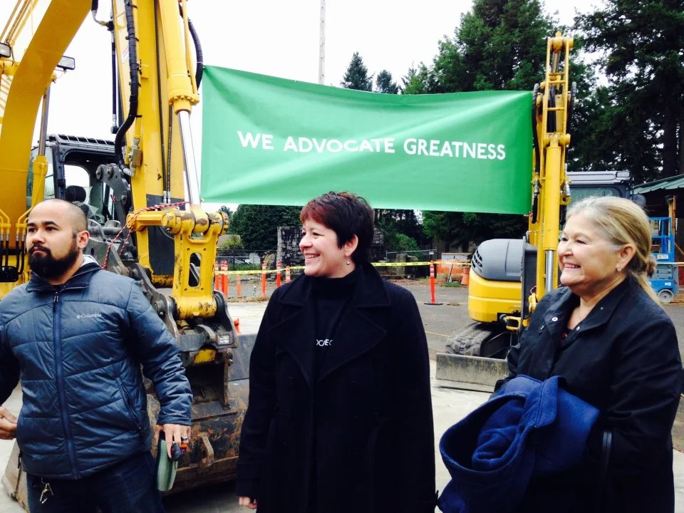 (left- Ben Abiles, middle- Principal Elizabeth Jensen, and former Open school board member Suzanne Nolan to the right) Hundreds of students who are the most likely to drop out will soon have another option as Open School expands in Multnomah County. Open School, formerly known as Open Meadow , broke ground Thursday on its new Rockwood school. The new school will serve students who show signs of struggling as early as sixth grade, adding a new grade every year for the next four. By 2019, the school aims to enroll about 270 students in grades 7-12. 