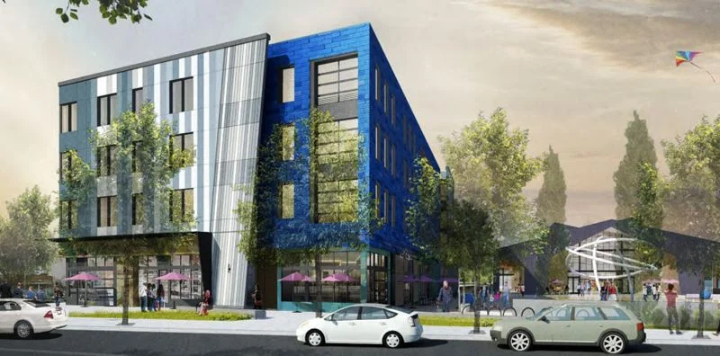 COURTESY RENDERING - Another view of Building A, which will offer roughly 60,000 square feet of office space when completed. 