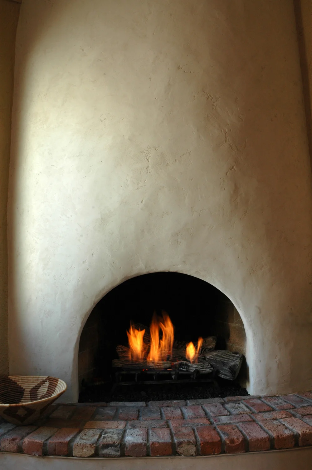 on the fireplace