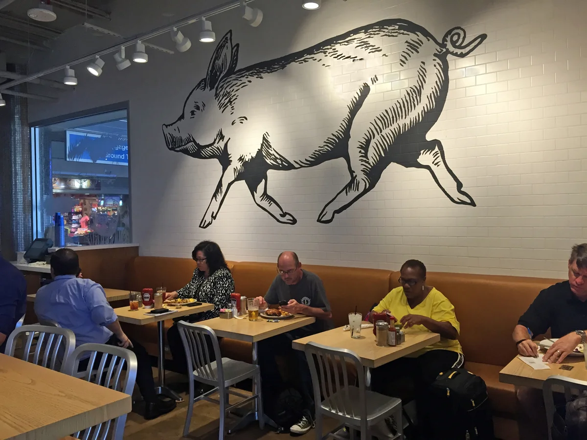 eating at the airport