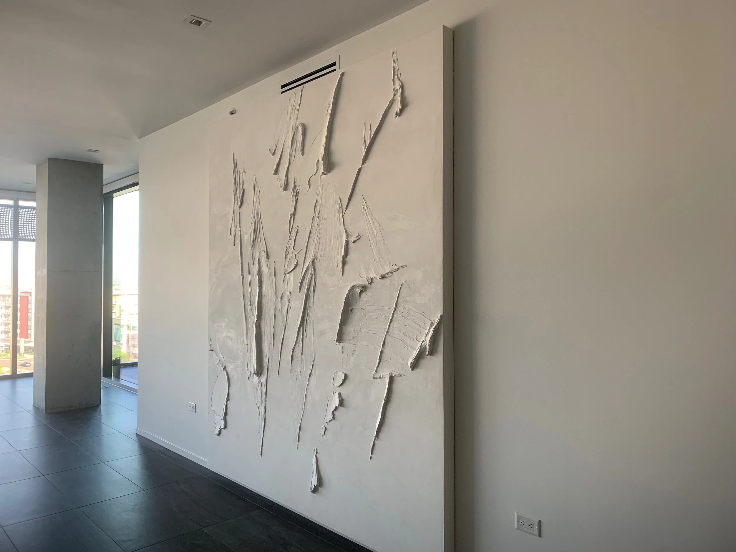 Plaster Relief Mural on Canvas 8' x 9'