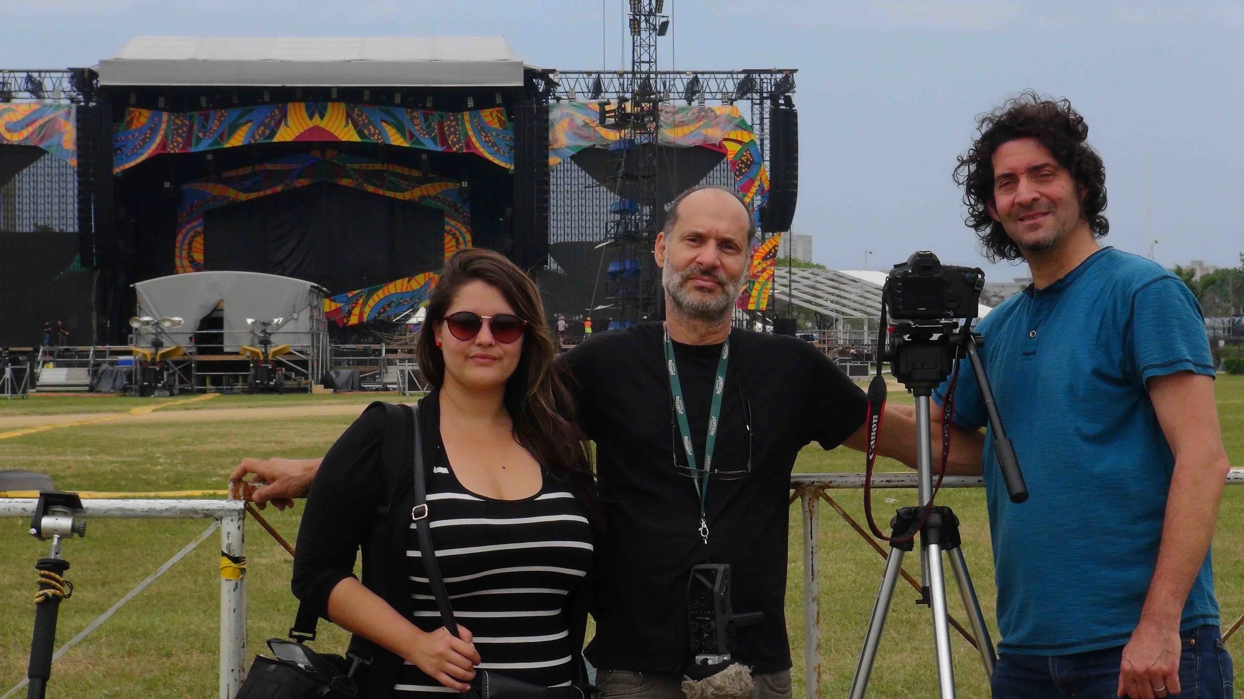 Ken, our field producer, Claudia Bueno, and our sound recordist, Javier "Figa" Figueroa.
