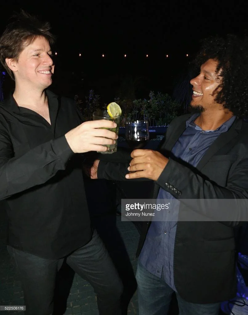 Meanwhile in Havana, Aldo, the pianist brother toasts with violinist Joshua Bell, after performing together in Havana. Bell was part of a U.S. delegation of artists that included Usher, Dave Matthews and Smokey Robinson. 