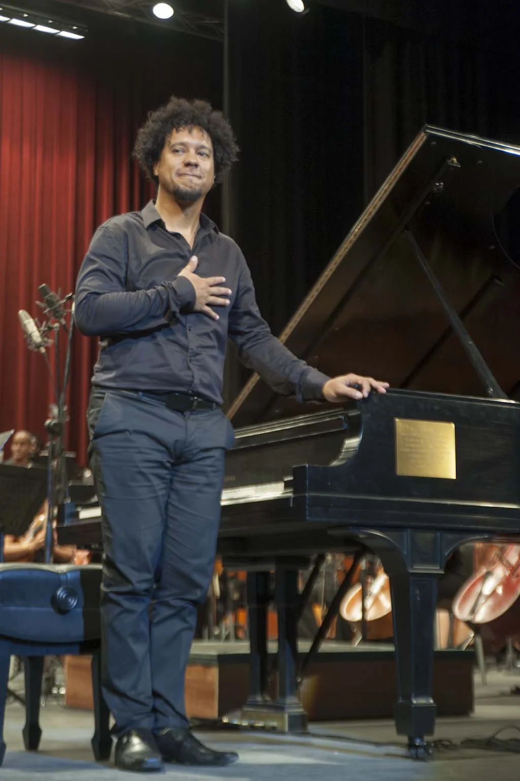 Aldo López-Gavilán after this passionate performance of Rachmaninoff's Concerto #3 in Havana.