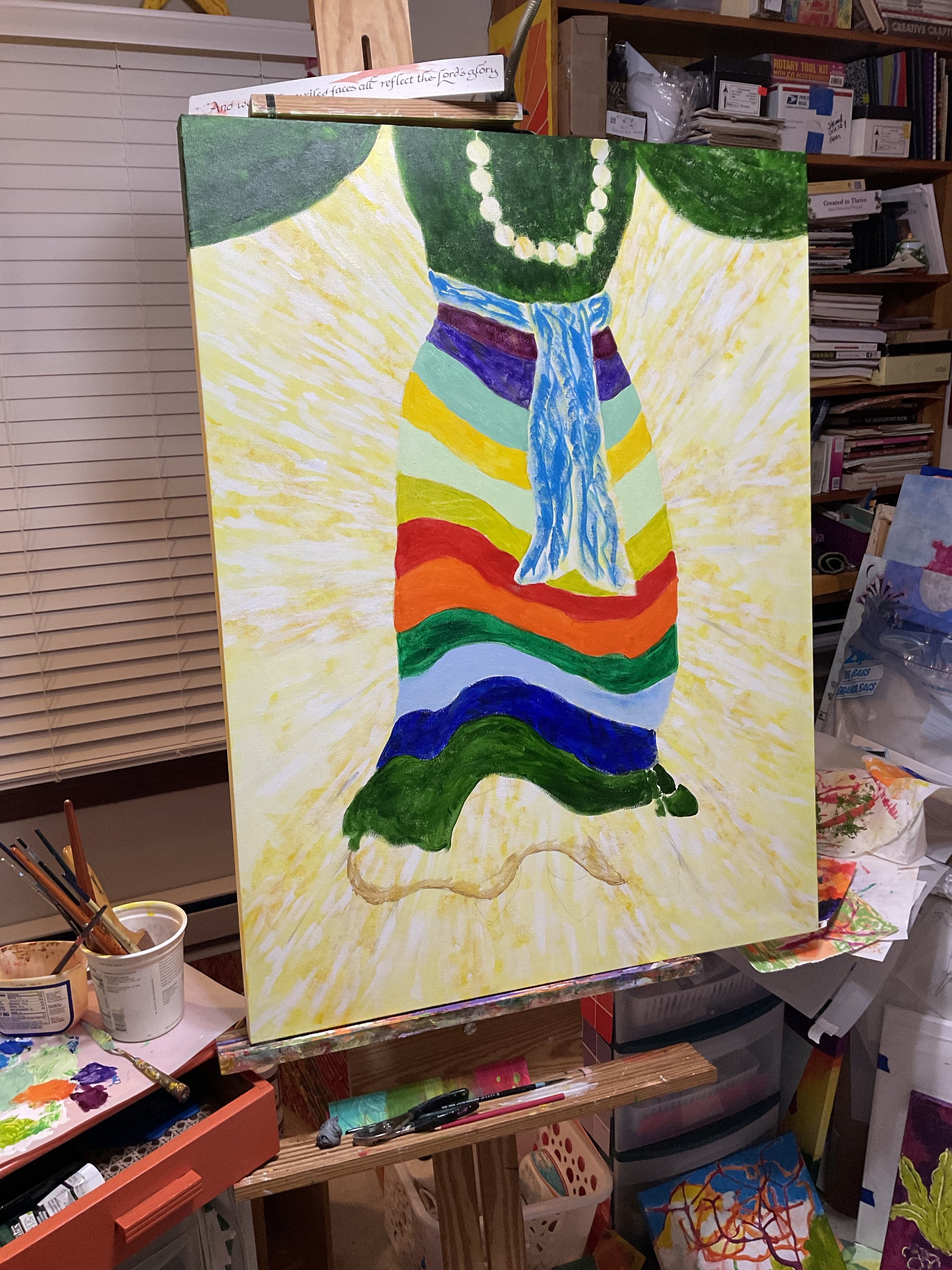 Colorful painting representing New Jerusalem