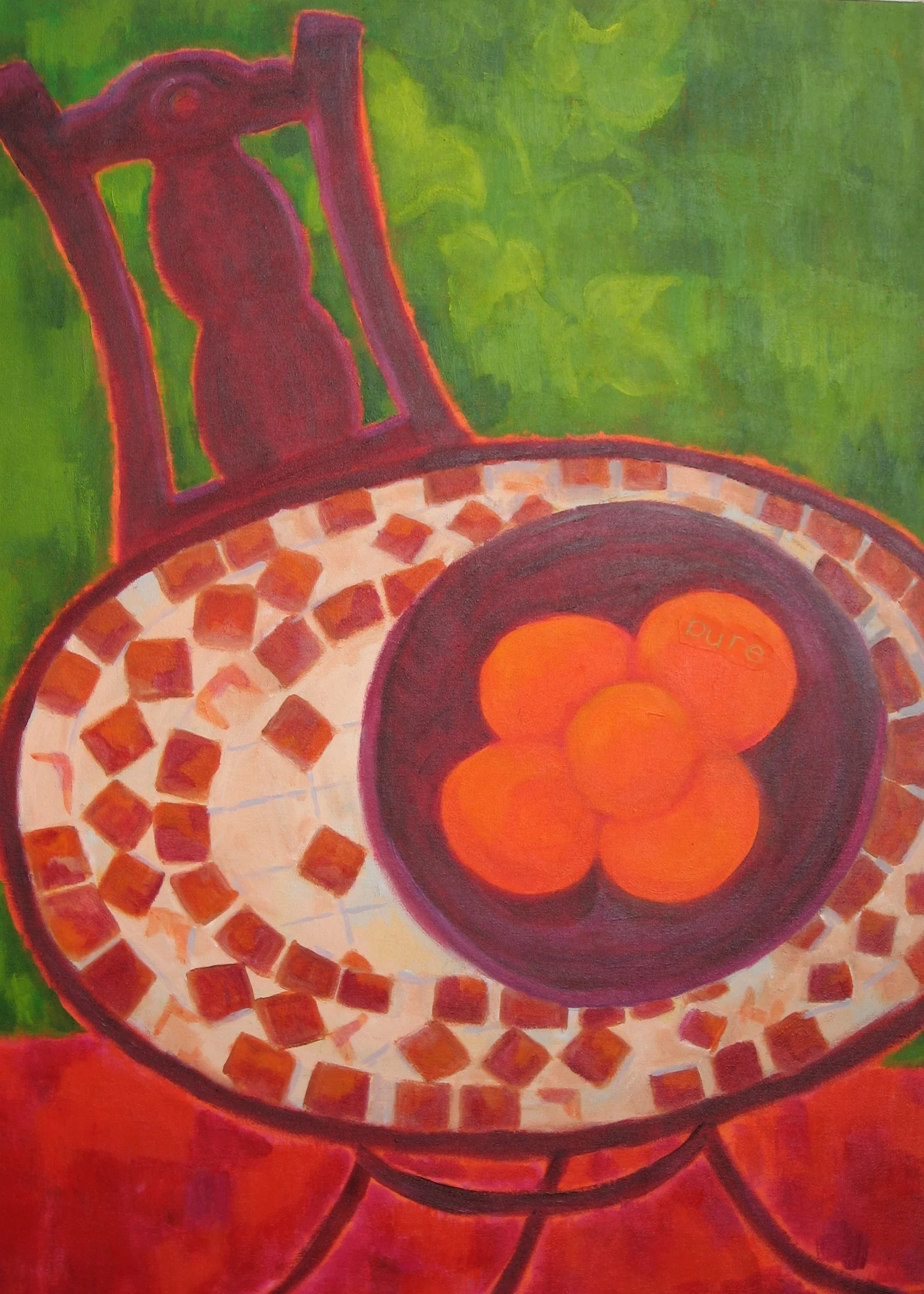 Oranges on Mosaic Table