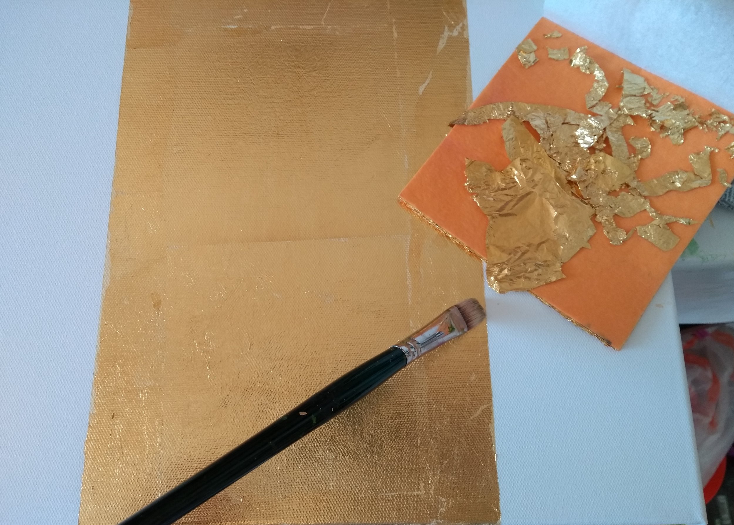 Applying Composite Gold Leaf Over Gold Paint and Special Sizing