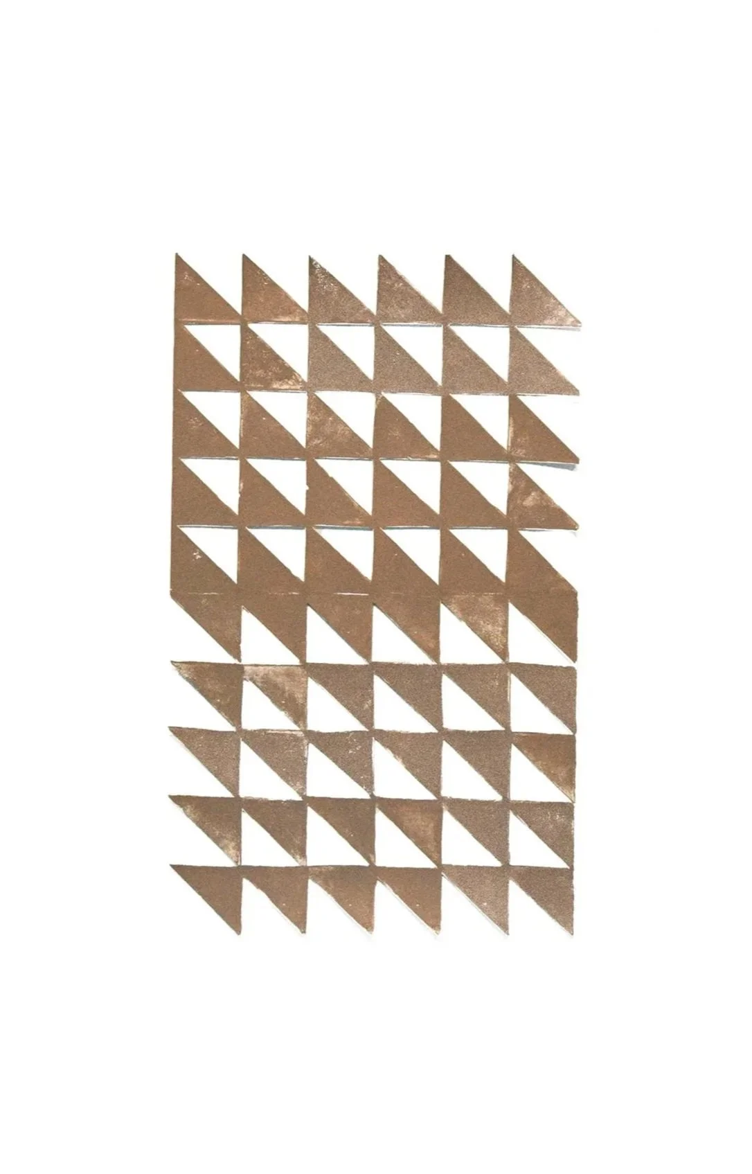 Brown Triangles
Hand printed acrylic on cut paper
18 × 24 in.
2024