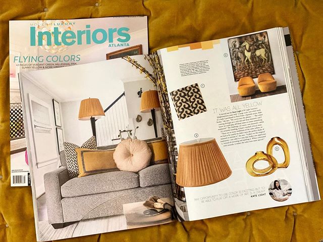 Thrilled to see our happy little living room featured in @mlinteriorsatl summer color issue 💫 // &ldquo;Any opportunity to use color is exciting, but to be able to play off a work of art is a dream...&rdquo; THANK YOU to Aldo Kodac for creating a lo