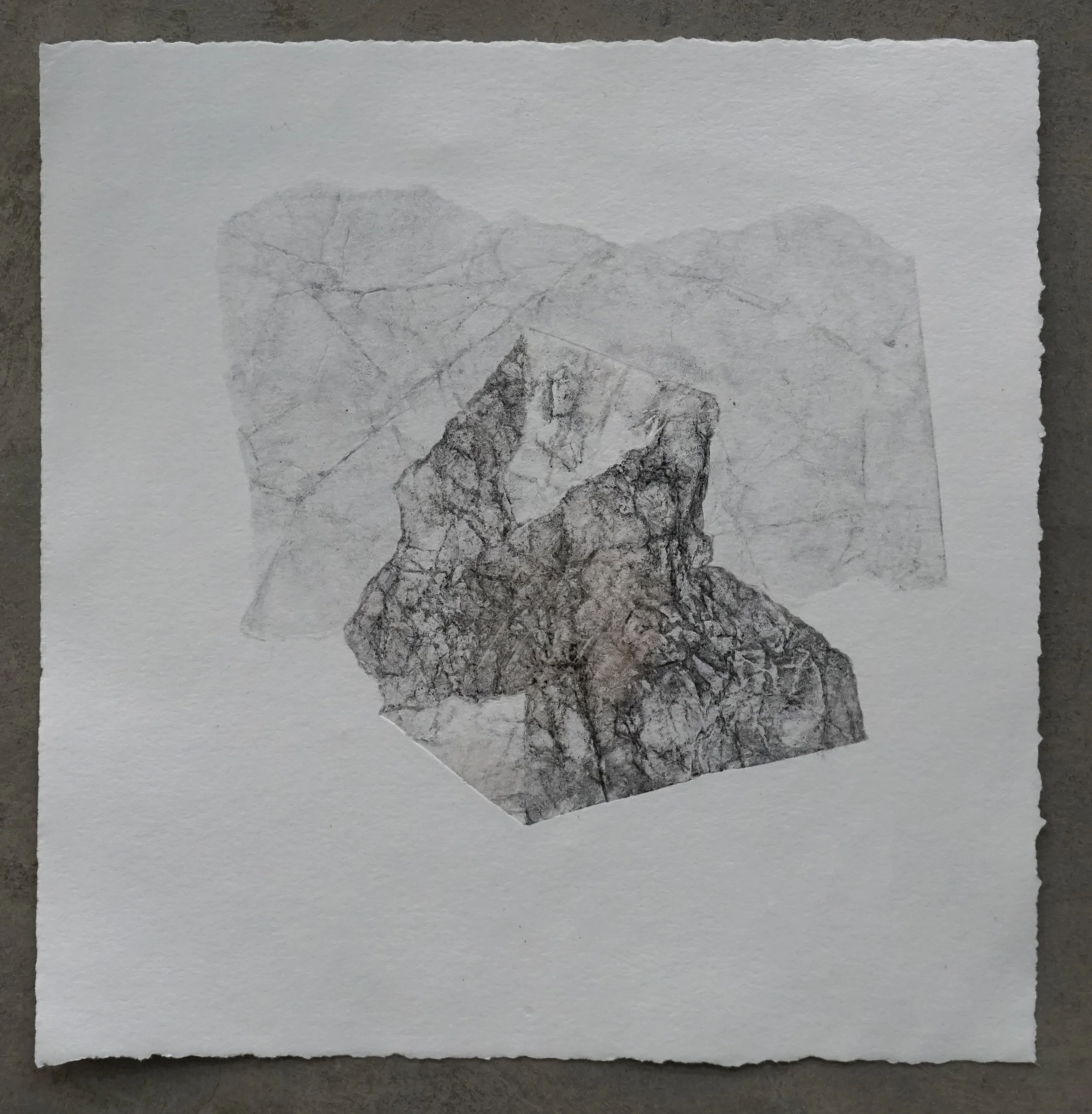 Charcoal Monotype 9”X9” 2019 Made in collaboration with Mark Johnsen