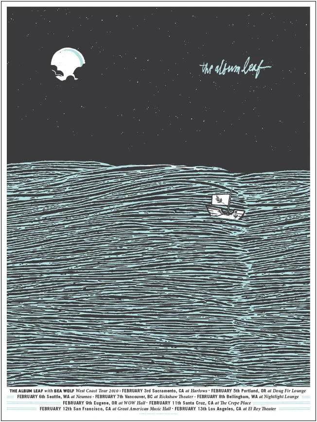 The Album Leaf West Coast Tour 2010 Poster