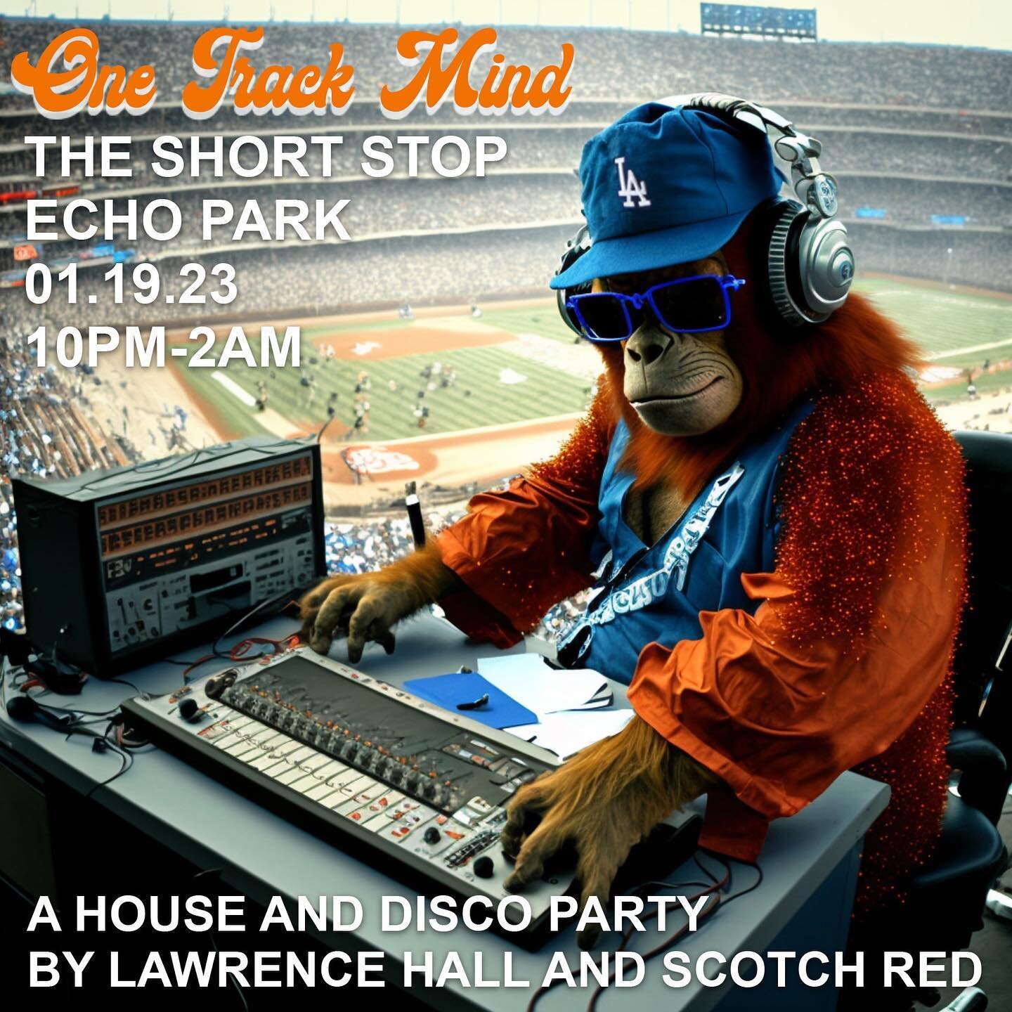 🚨🚨 ANNOUNCING 🚨 🚨
We are excited to report that tonight, Lawrence Hall and Scotch Red begin our new monthly party ONE TRACK MIND at @theshortstopechopark . Come tear up the dance floor with us tonight and every 3rd Thursday of the month going for