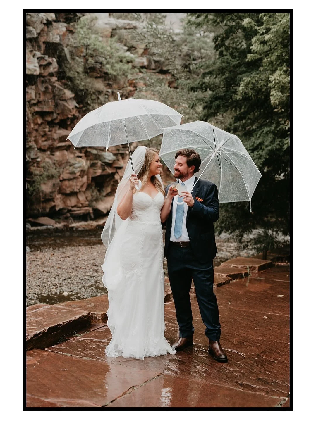 The rain did not even phase these two. The energy of their love and everyone who was there celebrating them was next level. Congratulations Kallie and Hunter! 

Venue: @lyons_riverbend 
Planner: @good_olfashionedparty 
Photographer: @kateivyphotograp