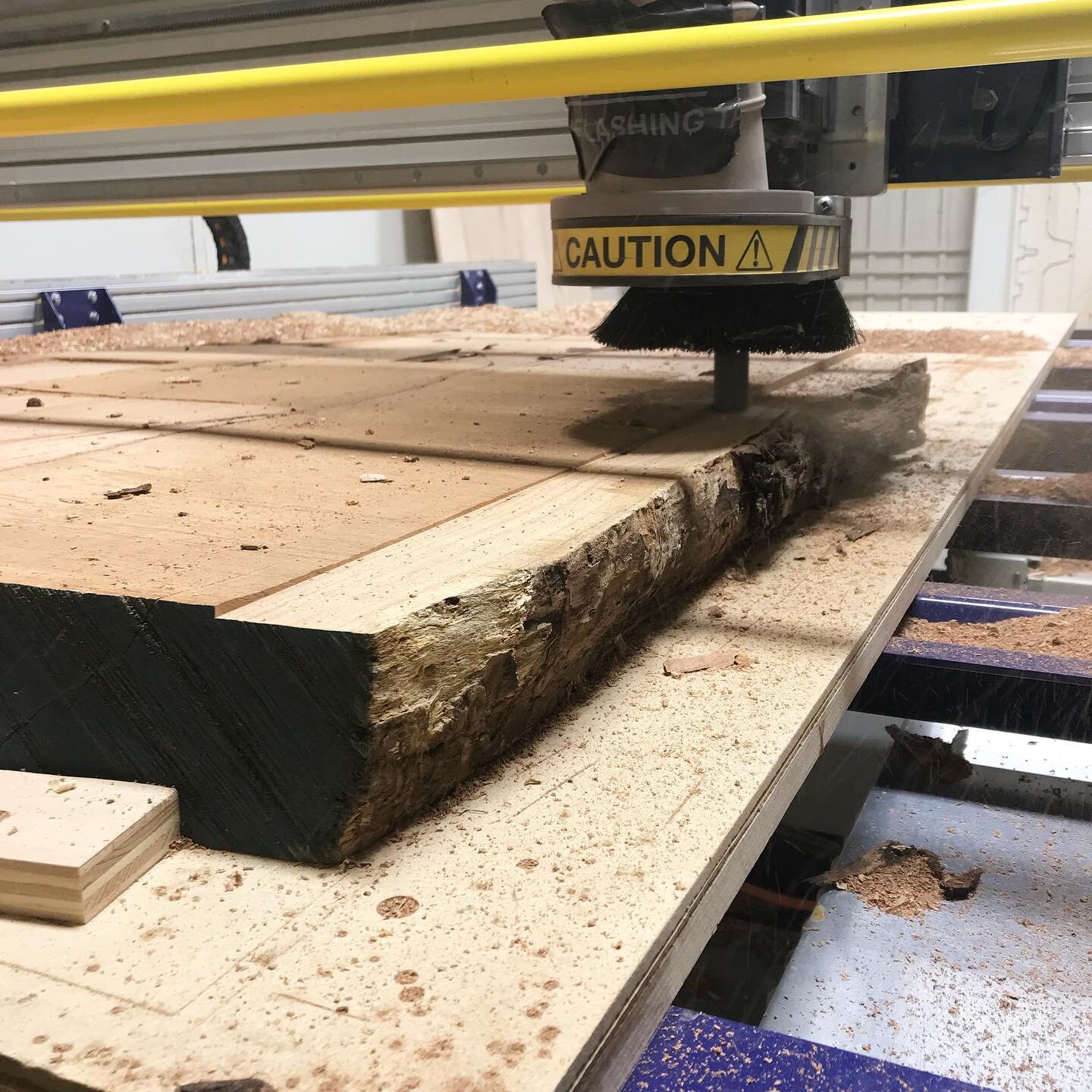 Close up of pecan slabs being surfaced for @harvestlumberco. Check out their feed for more info!