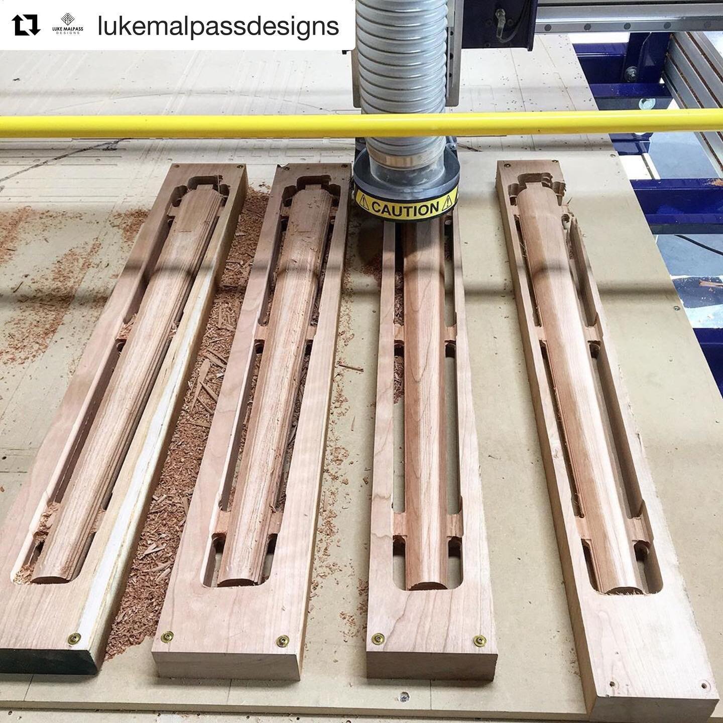 #Repost @lukemalpassdesigns ・・・
Spent some time working on a new project today. It is a prototype dining table that I may or may not decide to sell as a small batch offering in the future. Im doing the general shaping on the CNC machine thanks to @ro