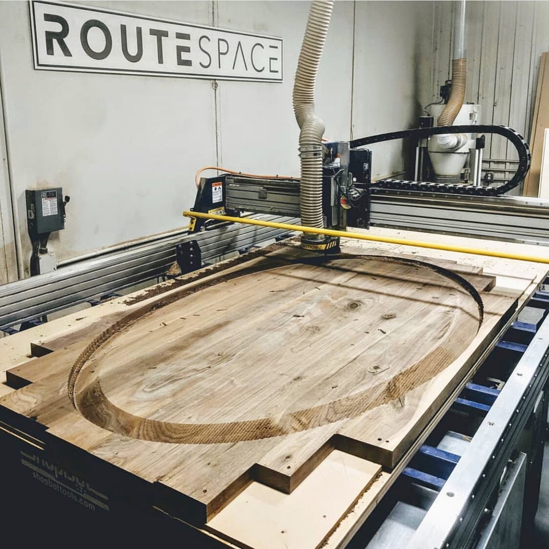 Looking sharp! Well, curved. Member @alessandro.maria.design working on an elliptical conference table for @syd_furniture.  We can&rsquo;t wait to see the final product.