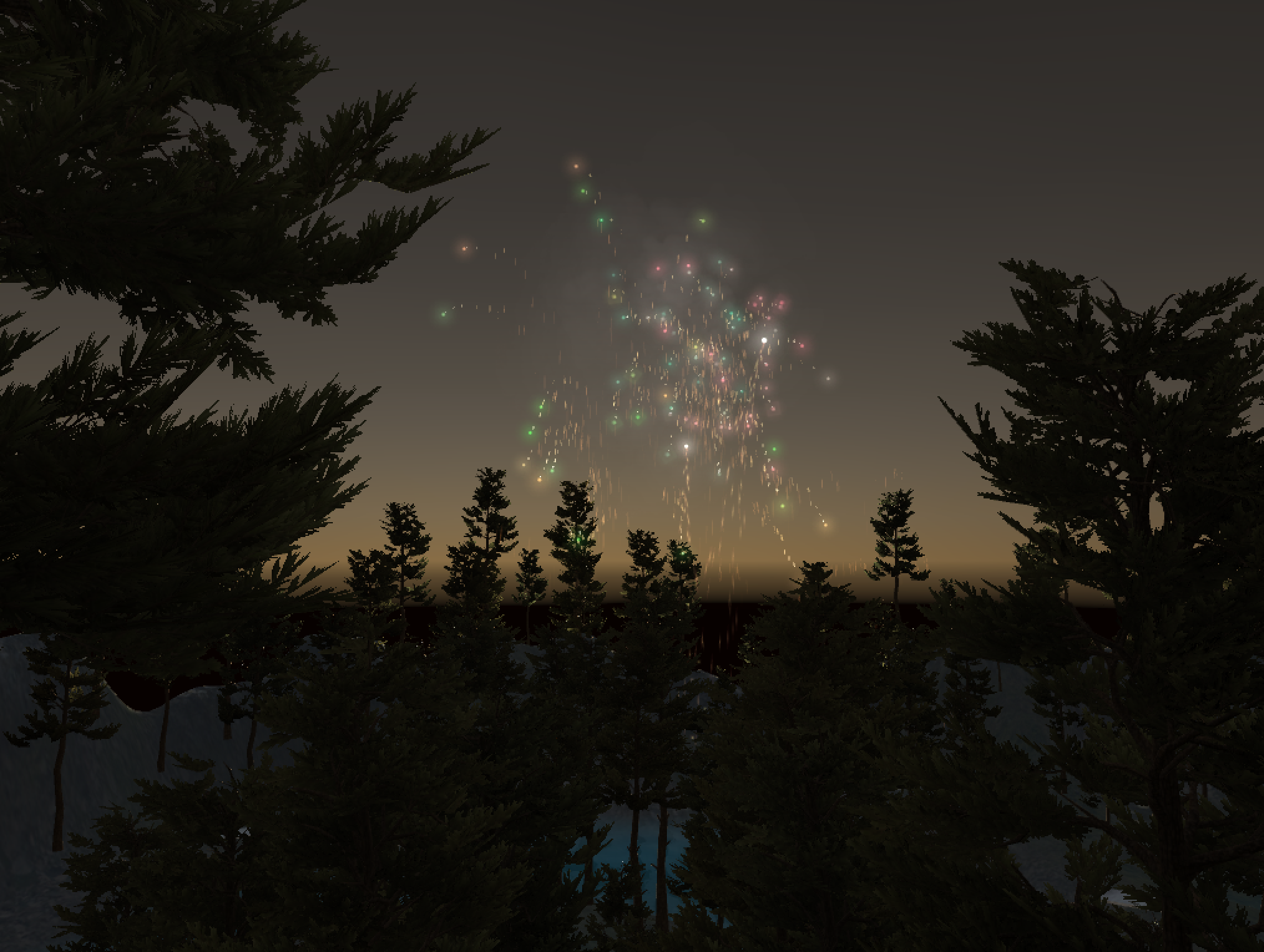  A fireworks celebration at the end of the level!&nbsp;   In-game screenshot  