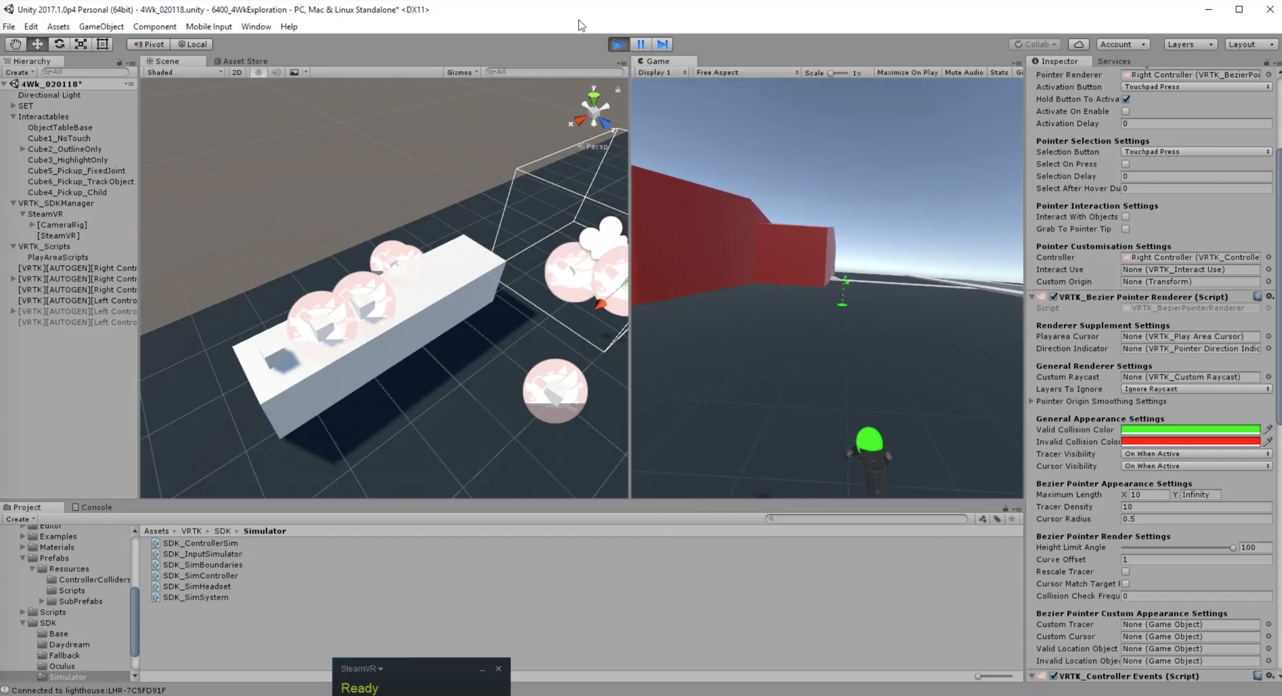 Using the Bezier pointer for teleportation.