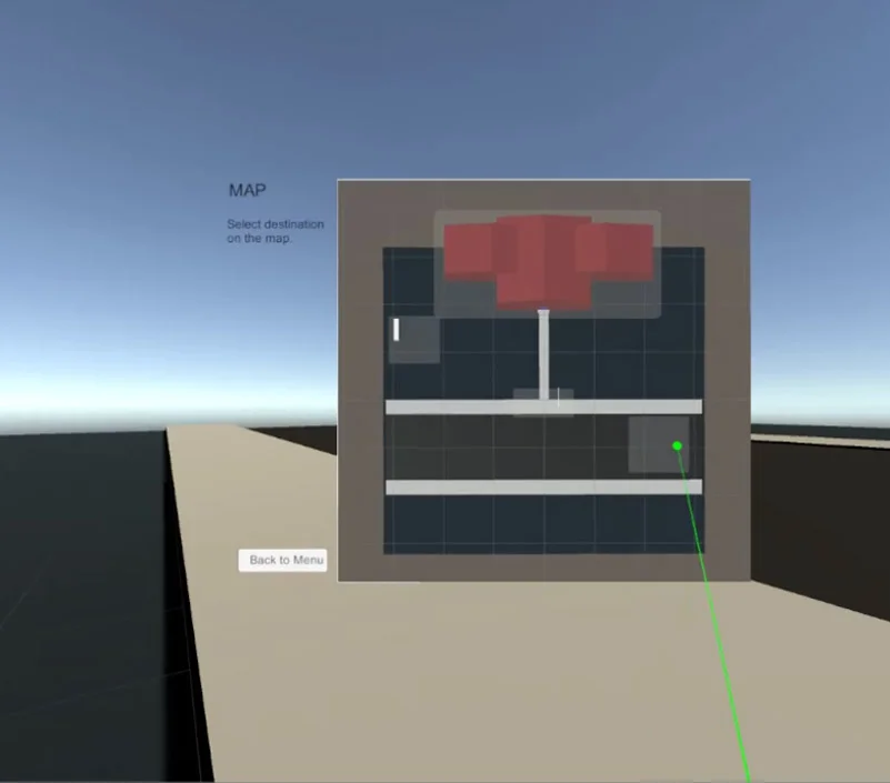 In-Game screenshot of 2D Map on the headset menu.