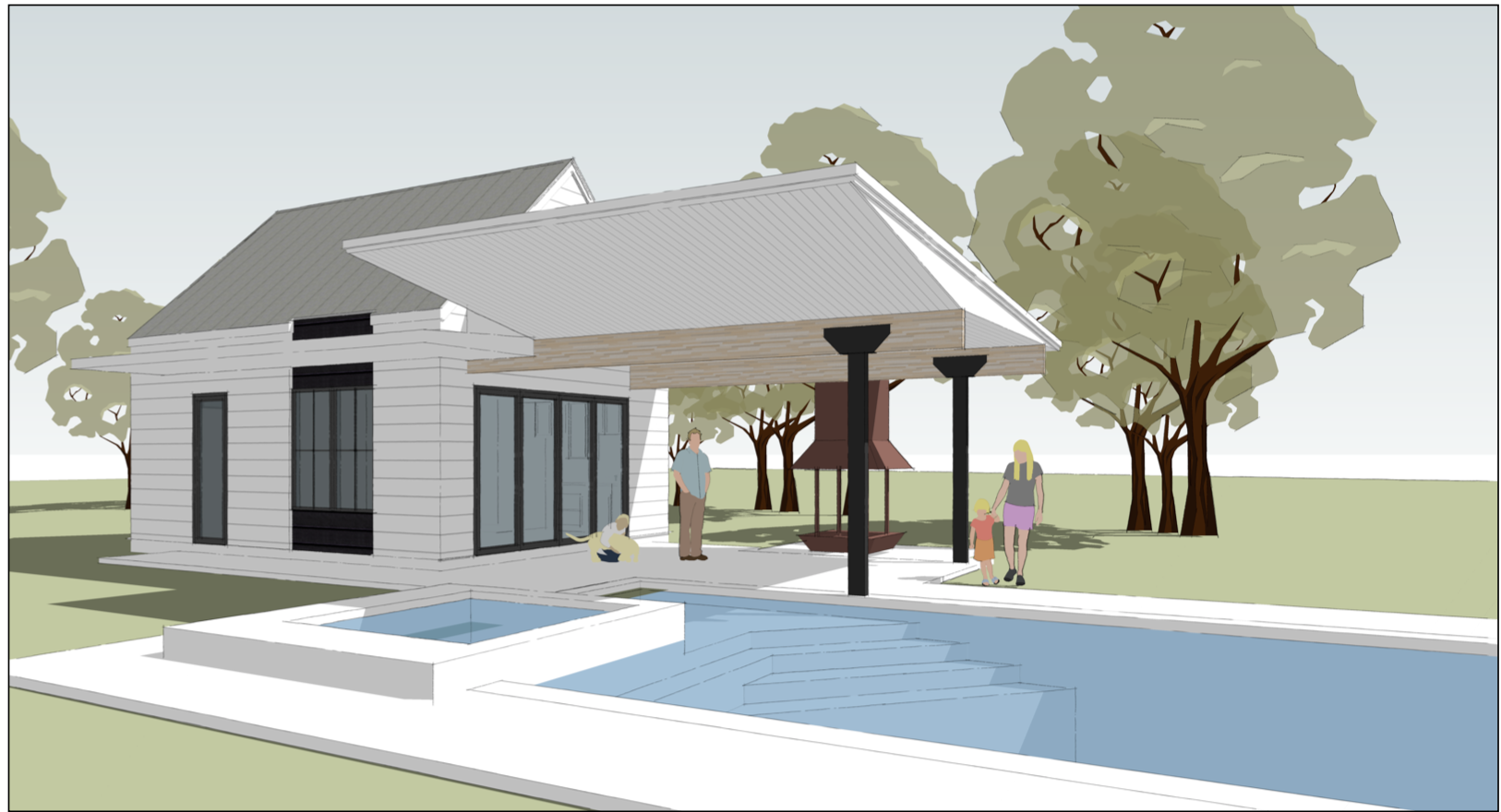 Contemporary Guest House and Pool
