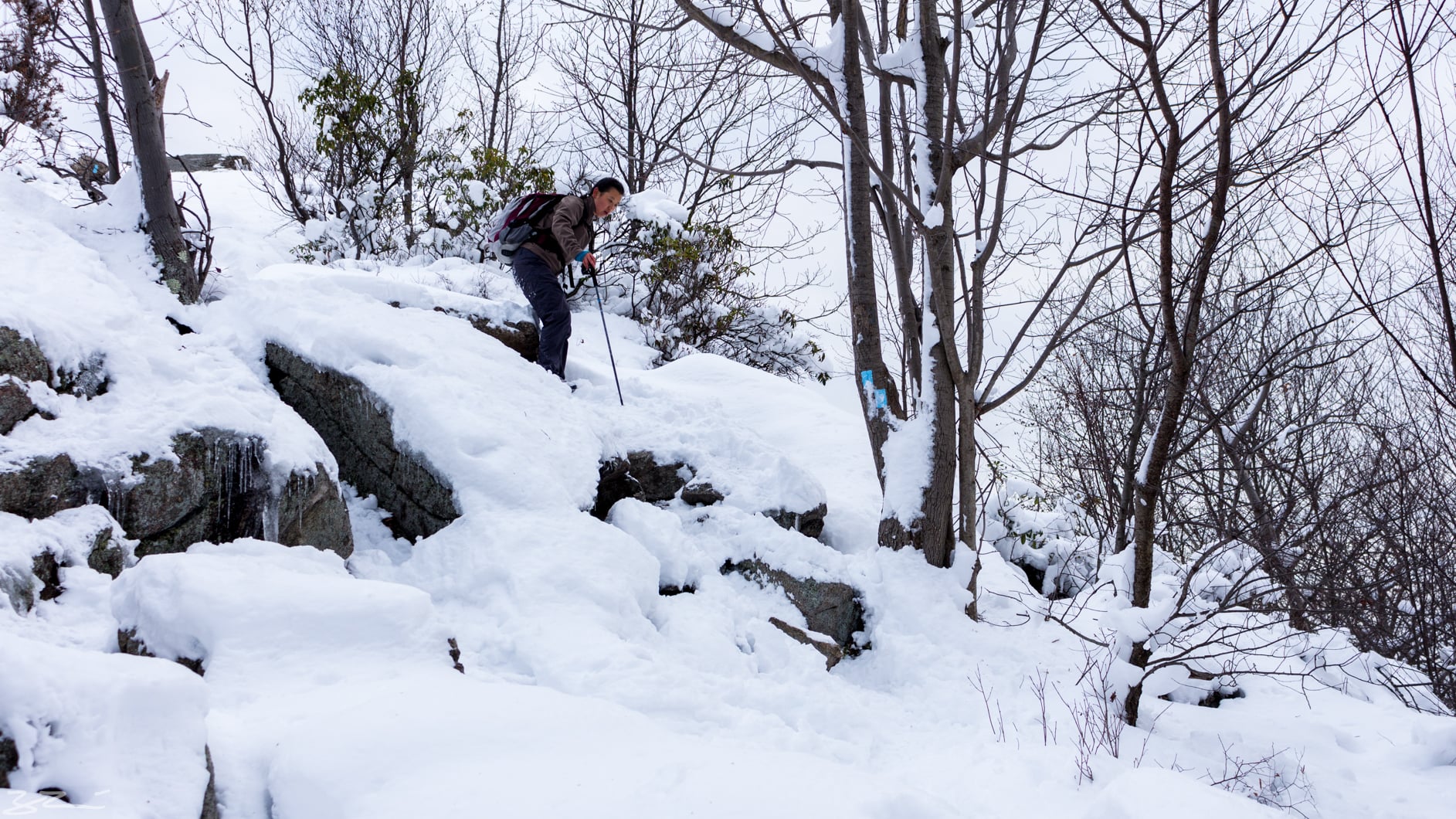 Hudson Valley Hiking: snow provides cushion if you ....