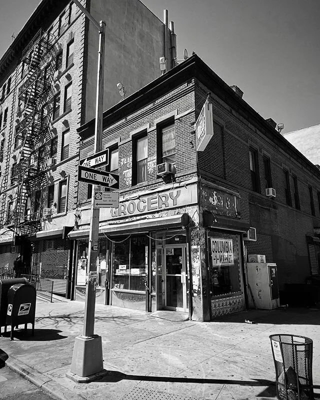 The local bodega. Alas, a challenging times for all, yet it still remains gorgeous day outside for the birds and trees. Manhattanville, West Harlem. &bull;-&bull;-&bull;
.
.
.
.
.
.
.
#photography #blackandwhitephotography #bodega #photooftheday #Har