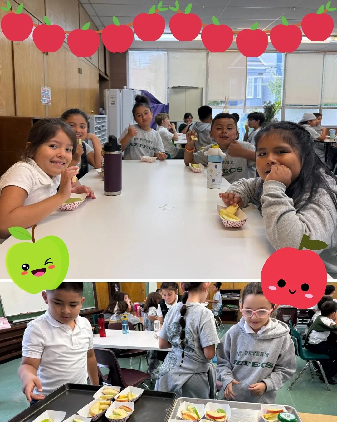 #WhatsUpWednesday 🍎💚💛

Our first nutrition class of the year is in full swing! Chef Jerry joined our Aztecs to teach them all about how apples grow &mdash; from blossoms on trees to the crunchy fruit we love to eat! 🌸➡️🍏✨

Learning where our foo